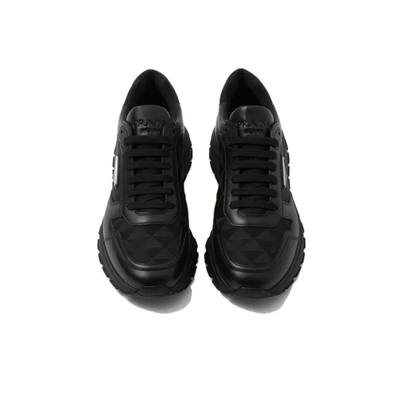 PRADA Leather And Re-Nylon 'Black'-2