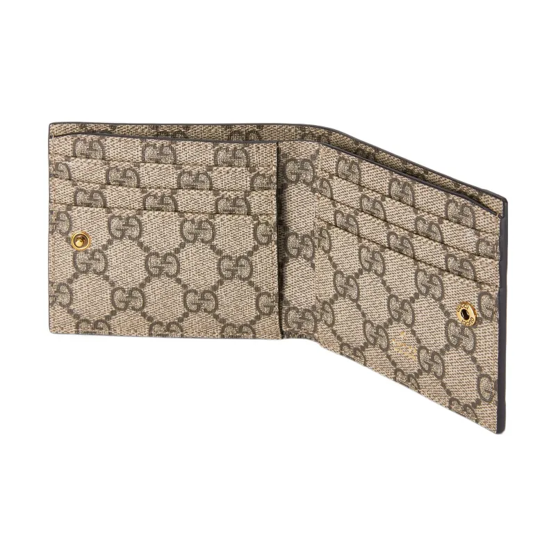 GUCCI Canvas With Leather Wallet Mini Women's Green-3