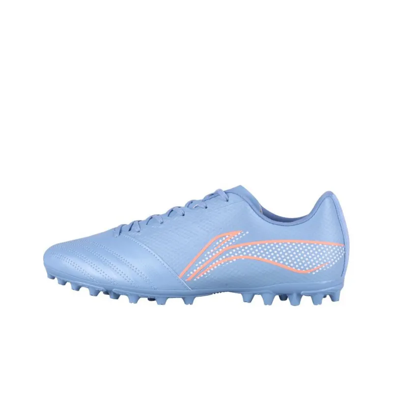 LiNing Iron MG Rubber Short Studs Artificial Ground Cushioning Slip Resistant Soccer Shoes Men's Aurora Blue-0