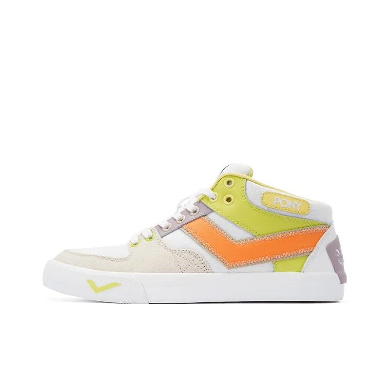 PONY Atop Low Top Skateboard Shoes Unisex White Orange-0