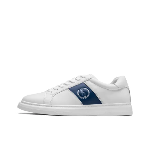 ROBERTA DI CAMERINO Cow Leather Abrasion Resistant Low Top Skateboard Shoes Men's White Blue