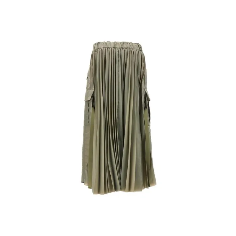 Sacai Casual Long Skirts Women's Green-1