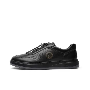 CROWN Men's Casual Shoes Men Low Top Black/White