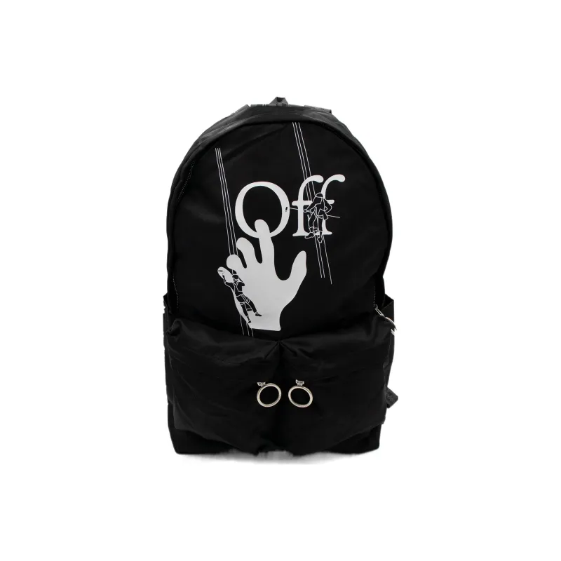 OFF WHITE Logo Print Backpack Black-0
