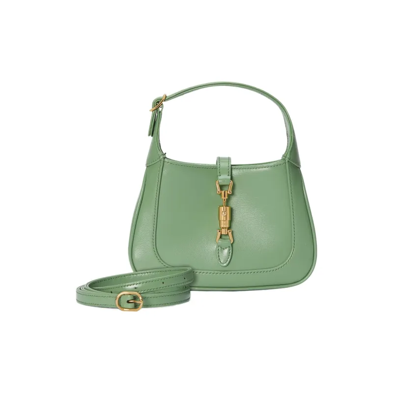 GUCCI Jackie 1961 Leather Crescent Shoulder Bag Shoulder Bag Crossbody Bag Women's Light Green-1