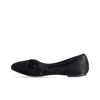 Balenciaga Leopold Ballerina Black Satin Women's