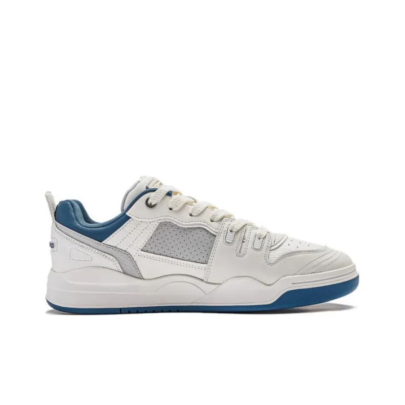 LiNing Jiang Yue Wear resistant And Lightweight Low Top Skateboard Shoes Men's White Gray-1
