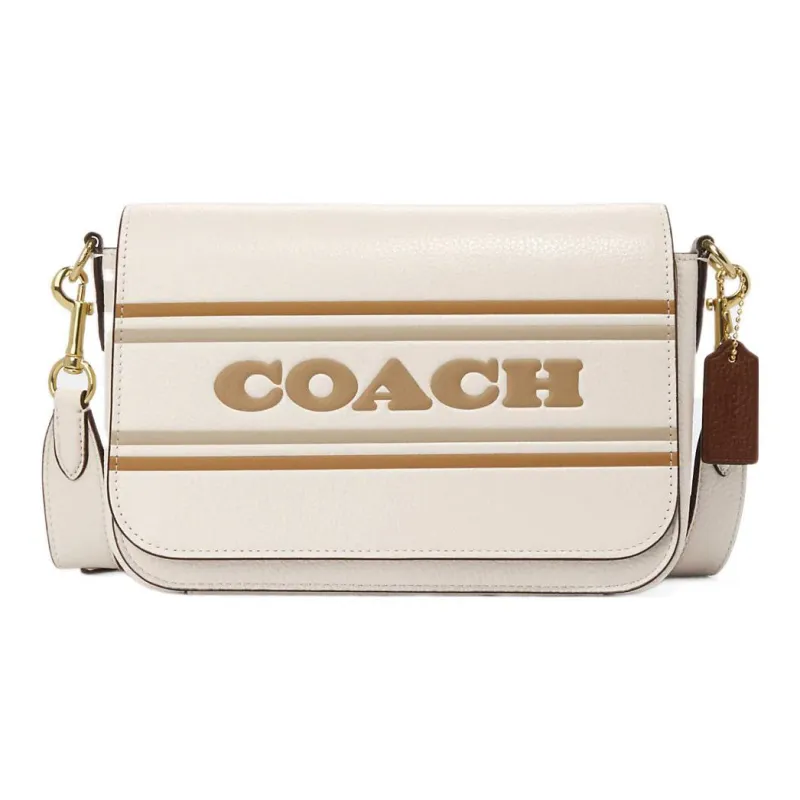 COACH Pebbled Leather Envelope Bag, Shoulder Bag, Crossbody Bag Women's White-0
