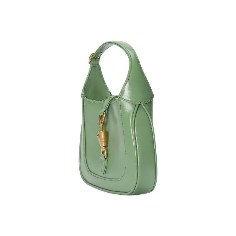 GUCCI Jackie 1961 Leather Crescent Shoulder Bag Shoulder Bag Crossbody Bag Women's Light Green-2