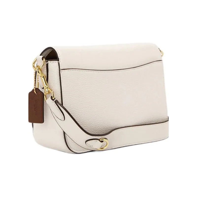 COACH Pebbled Leather Envelope Bag, Shoulder Bag, Crossbody Bag Women's White-1