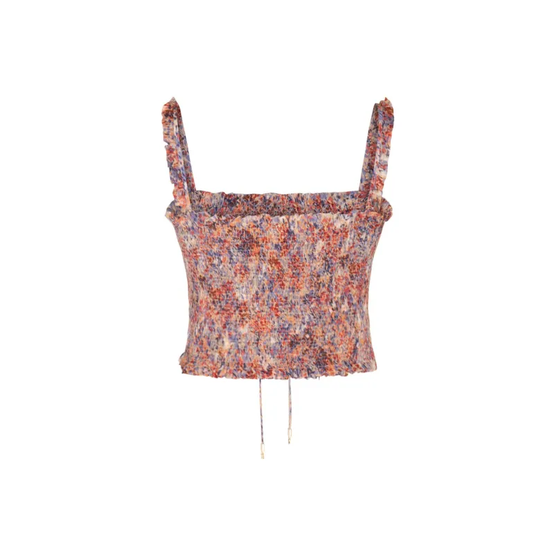 CELINE All Over Patterned Ruffle Detailed Top-1