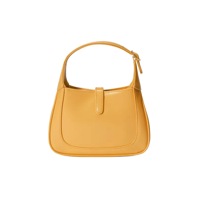 GUCCI Jackie 1961 Leather Crescent Shoulder Bag Shoulder Bag Crossbody Bag Mini Women's Yellow-4