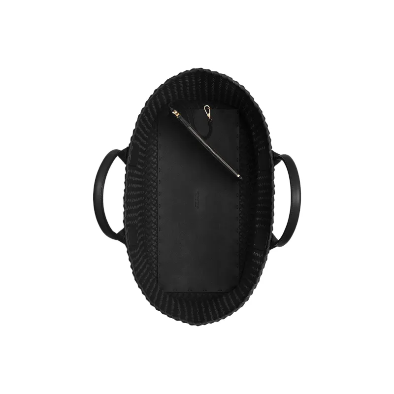 Bottega Veneta CABAT Lambskin Handbag Large Size Women's Black-2