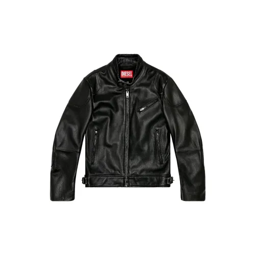 DIESEL L-Hein Leather Biker Jacket