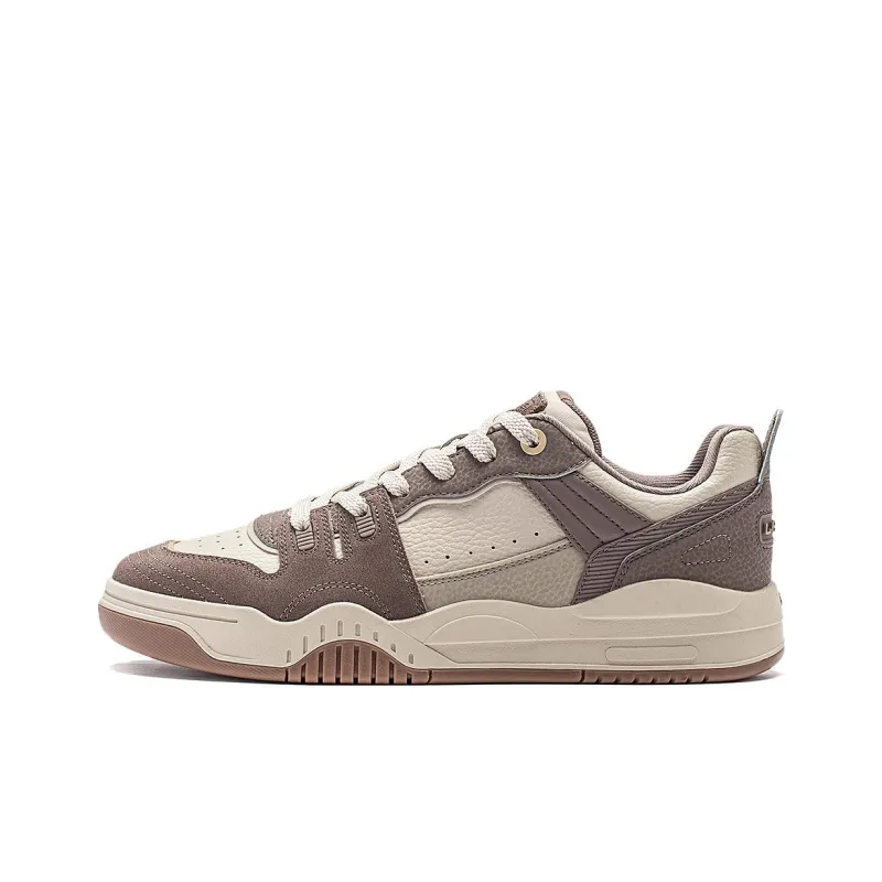 LiNing Jiang Yue Lightweight Breathable Slip Resistant Low Top Skateboard Shoes Men's Taupe-0
