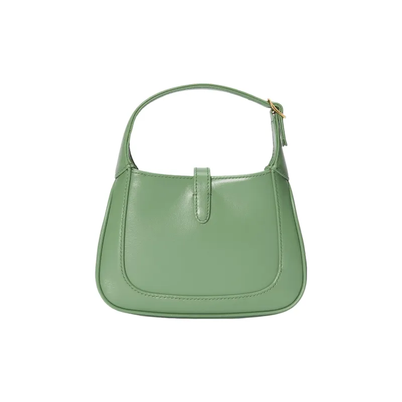 GUCCI Jackie 1961 Leather Crescent Shoulder Bag Shoulder Bag Crossbody Bag Women's Light Green-4