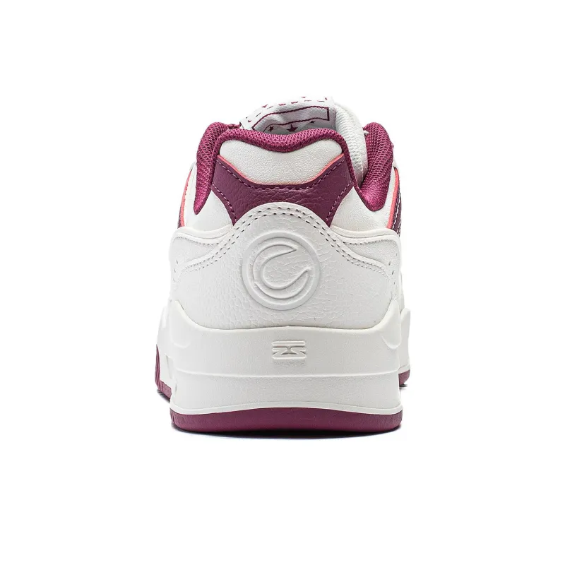 LiNing Yuebai Anti Slip Wear Resistant Low Top Skateboard Shoes Women's Mist White-5