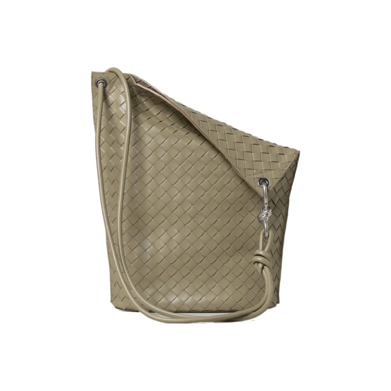 Bottega Veneta KNOT Cow Leather Bucket Bag, Shoulder Bag, Crossbody Bag Medium Size Men's Gray-4