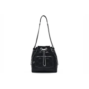 PEDRO Women's Interstellar Series Artificial Leather Bucket Bags Shoulder Bags Small Size Women's Black/Light Red/White