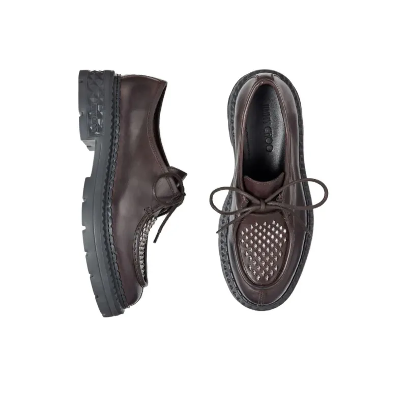 Jimmy Choo Marlow Stud-embellished Leather Moccasins-4