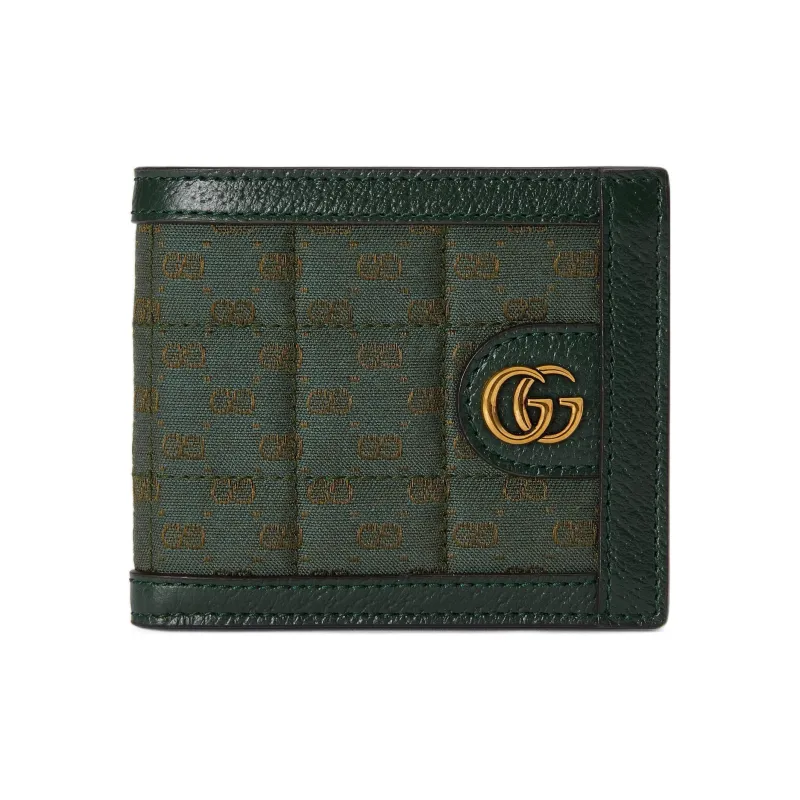 GUCCI Canvas With Leather Wallet Mini Women's Green-0
