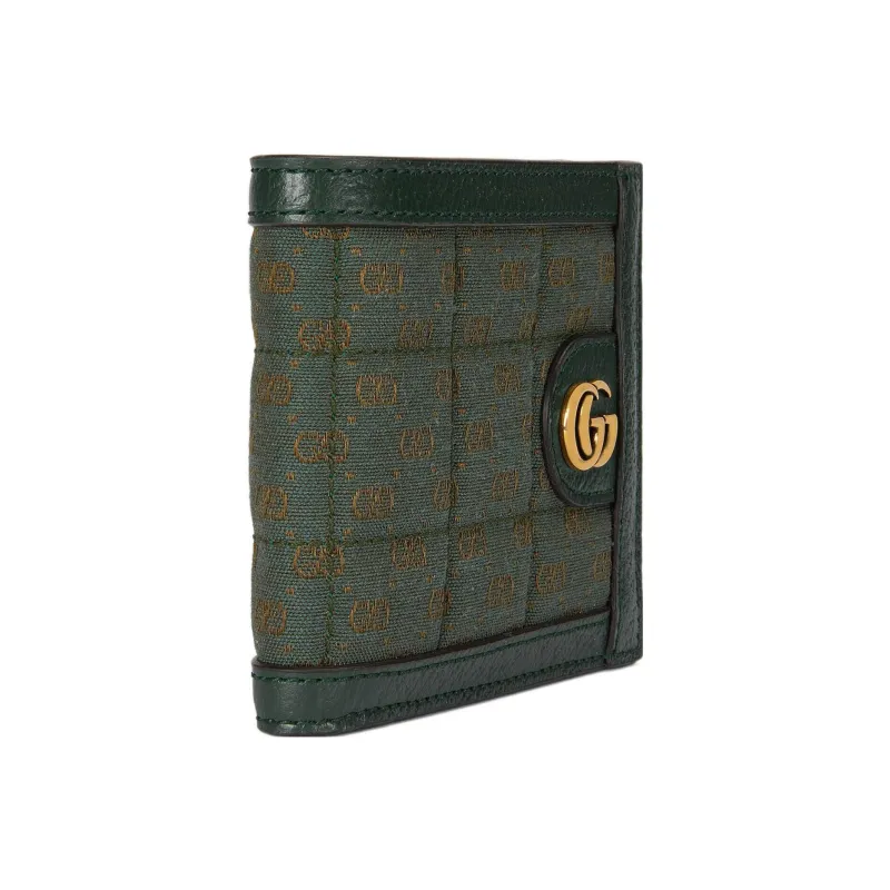 GUCCI Canvas With Leather Wallet Mini Women's Green-1