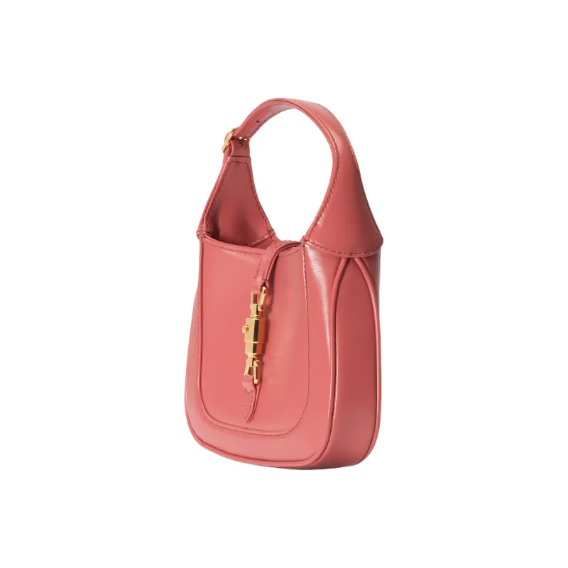 GUCCI Jackie 1961 Leather Crescent Shoulder Bag Shoulder Bag Crossbody Bag Mini Women's Pink-2