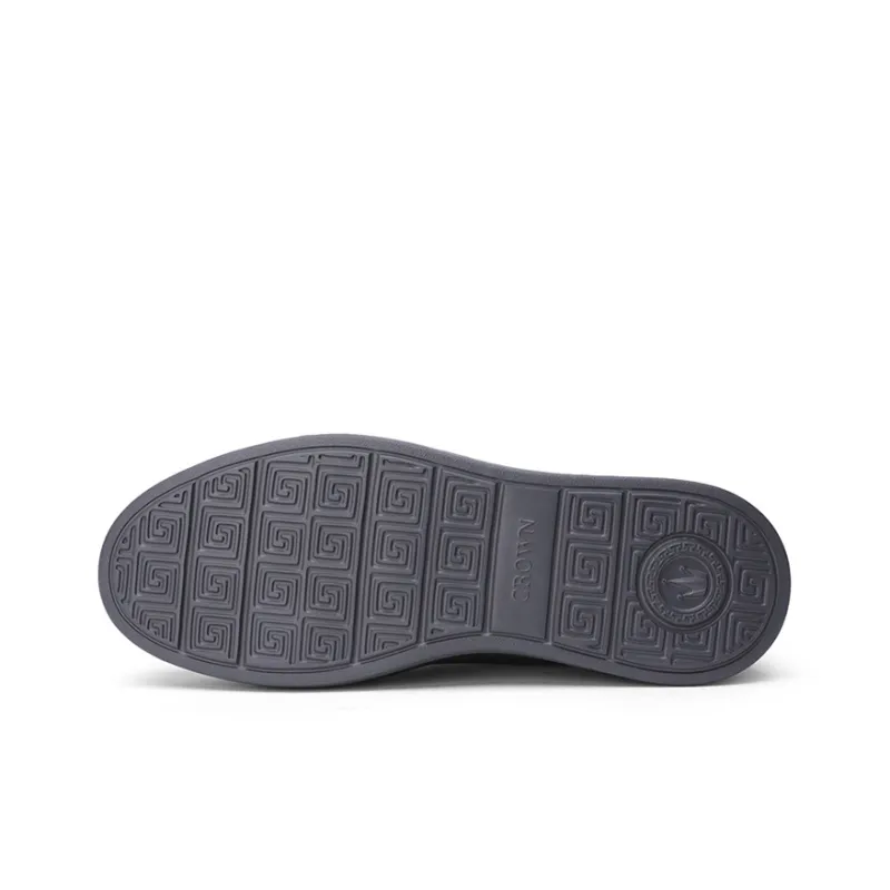 CROWN Men's Casual Shoes Men Low Top Black/White-4