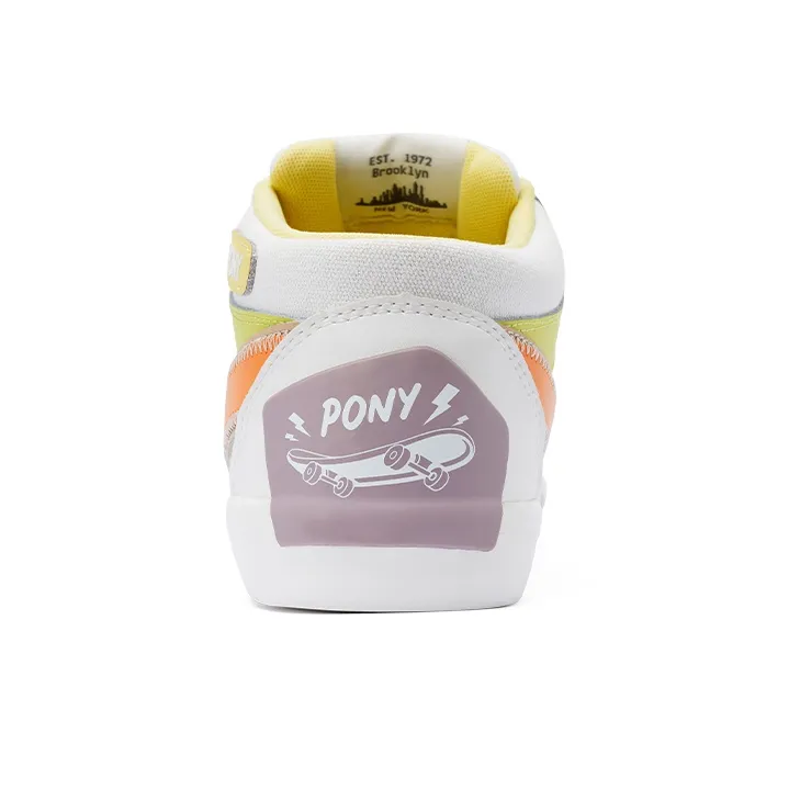PONY Atop Low Top Skateboard Shoes Unisex White Orange-3
