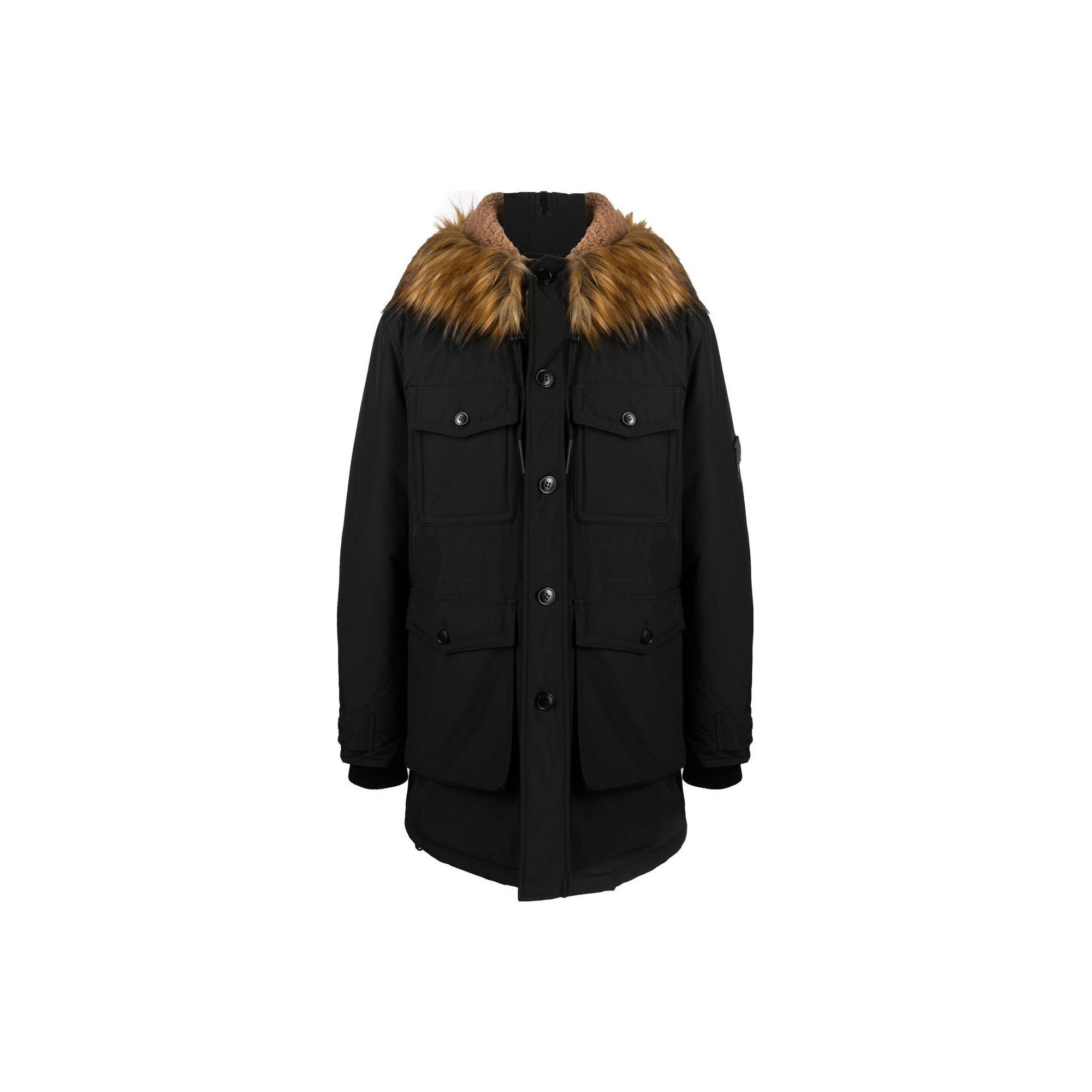 Noize oversized faux fur hooded parka coat online