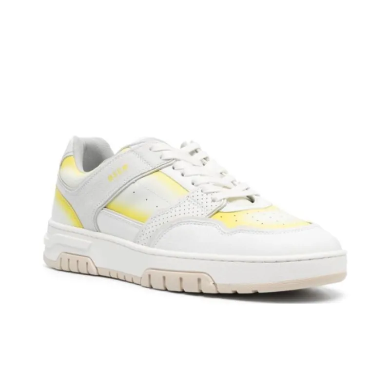 MSGM Low Top Skateboard Shoes Men's White Yellow-1