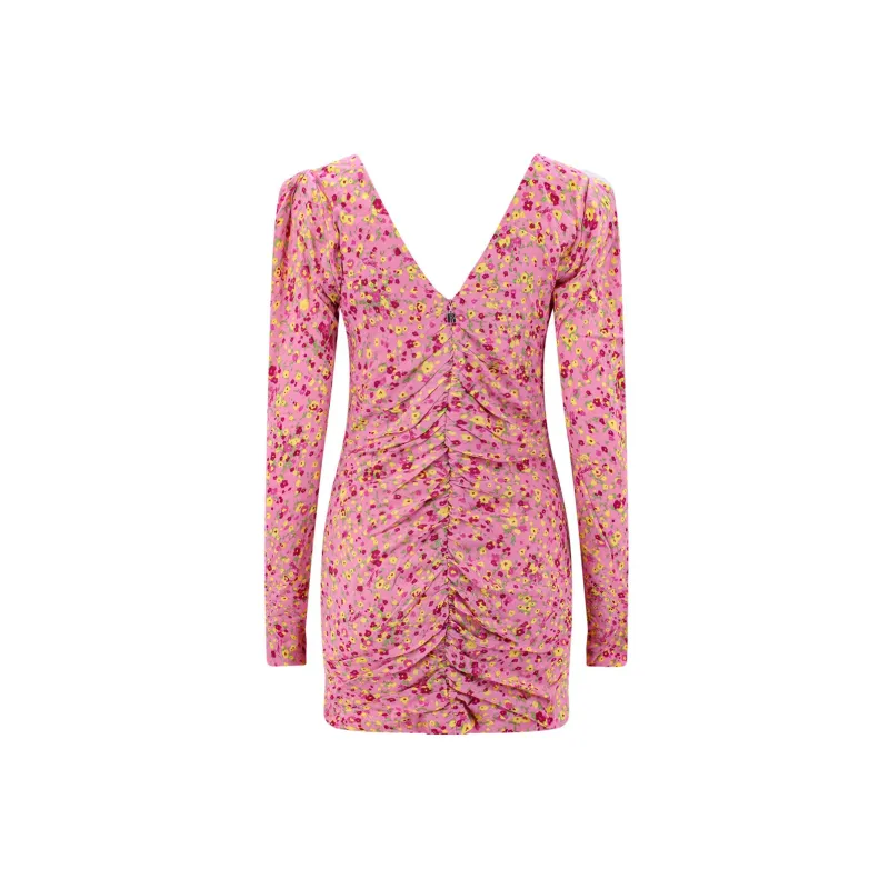 Rotate Jacquard V neck Minidress-1