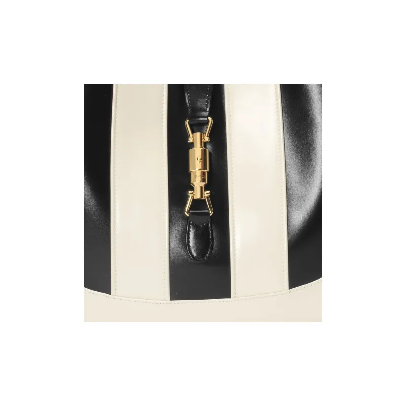 GUCCI Jackie 1961 Leather Crescent Shoulder Bag Shoulder Bag Medium Size Women's Black/White-7