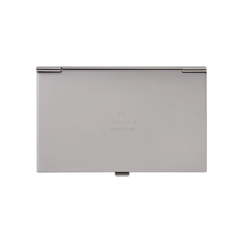 GUCCI Palladium Gold Tunable Metal Metal Card Holder Men's Silver-2