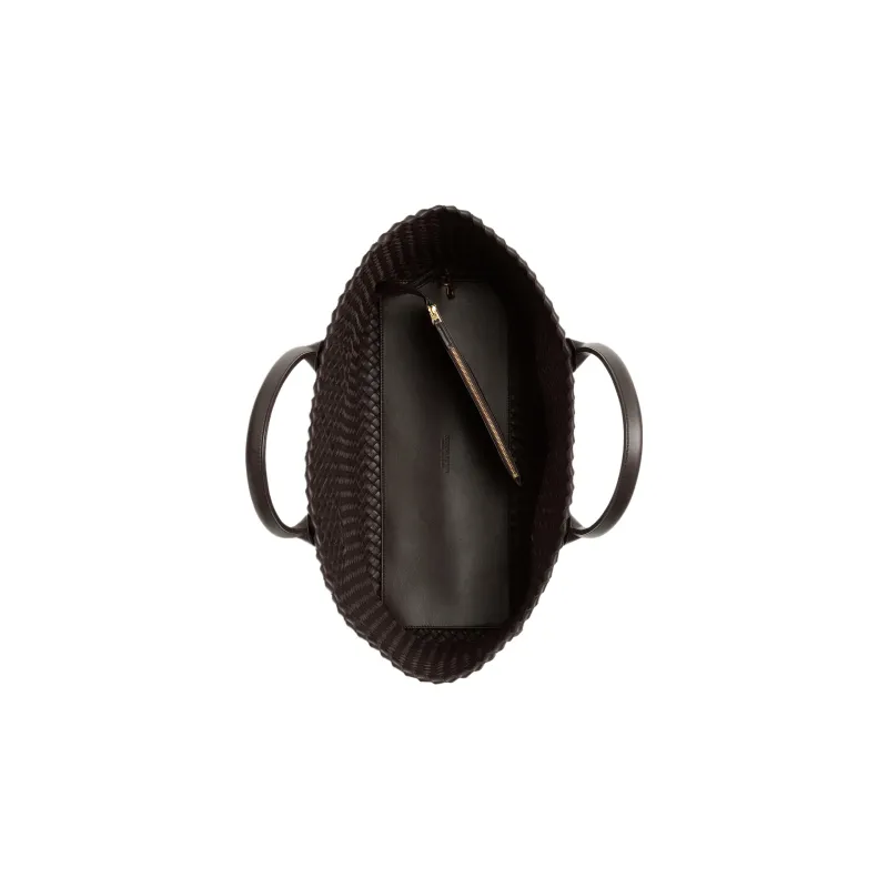 Bottega Veneta Sheepskin Tote Bag Shopping Bag Shoulder Bag Handbag Medium Size Women's Dark Brown-2