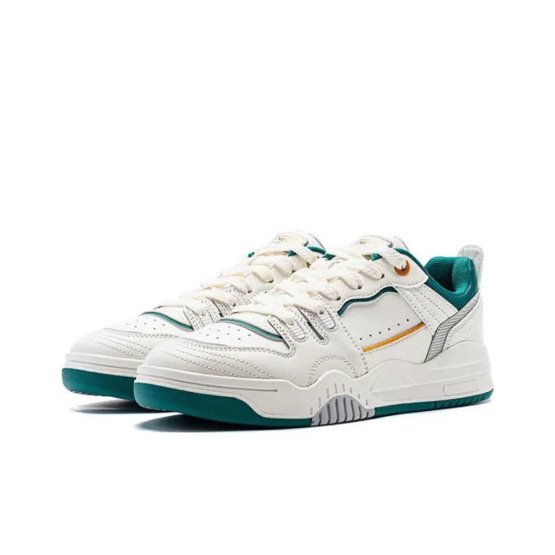 LiNing Jiang Yue Anti Slip And Wear Resistant Lightweight Low Top Skateboard Shoes Women's White Green-2