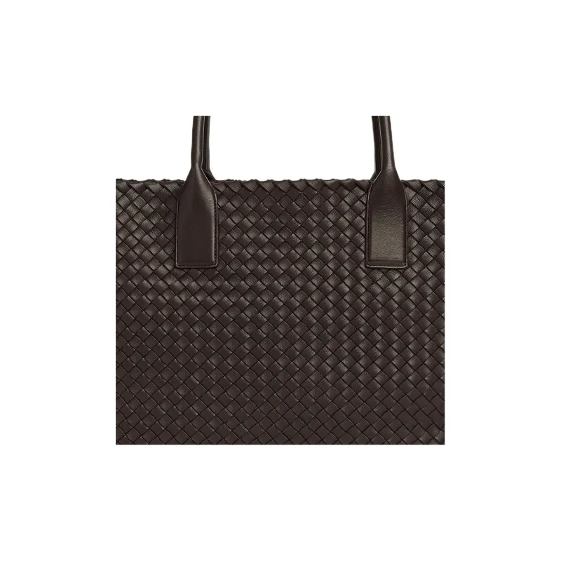Bottega Veneta Sheepskin Tote Bag Shopping Bag Shoulder Bag Handbag Medium Size Women's Dark Brown-3