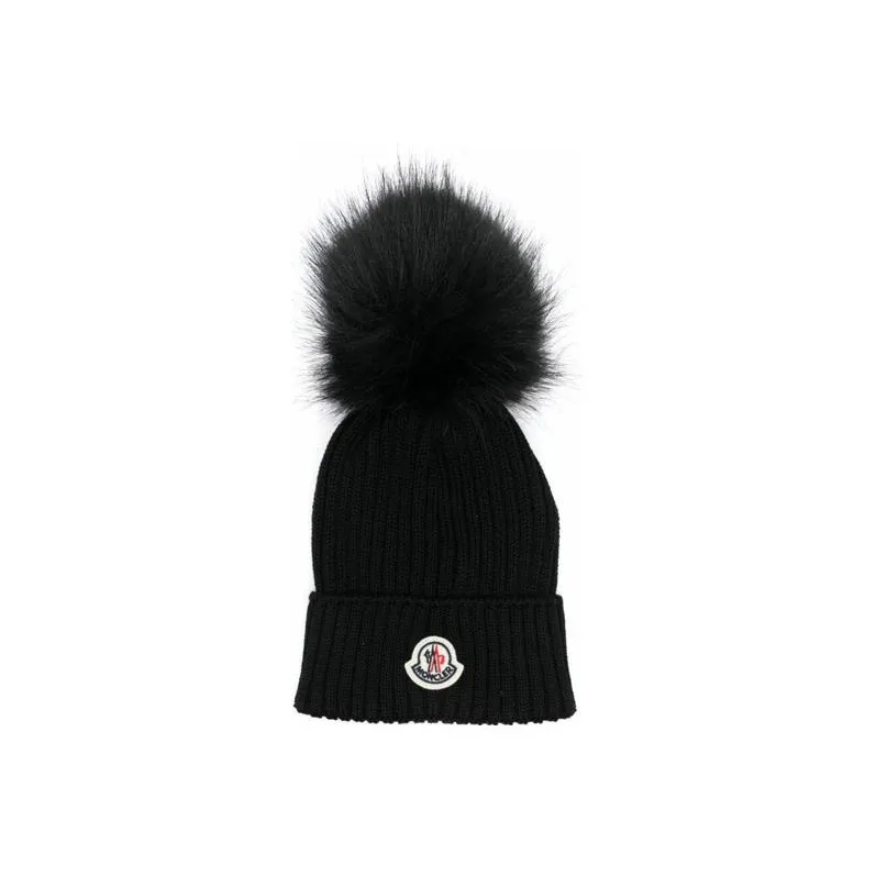 Moncler Enfant Ribbed Logo patch Wool Beanie-0