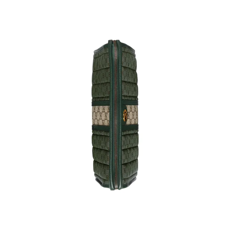 GUCCI Canvas With Leather Clutch Mini Men's Green-4