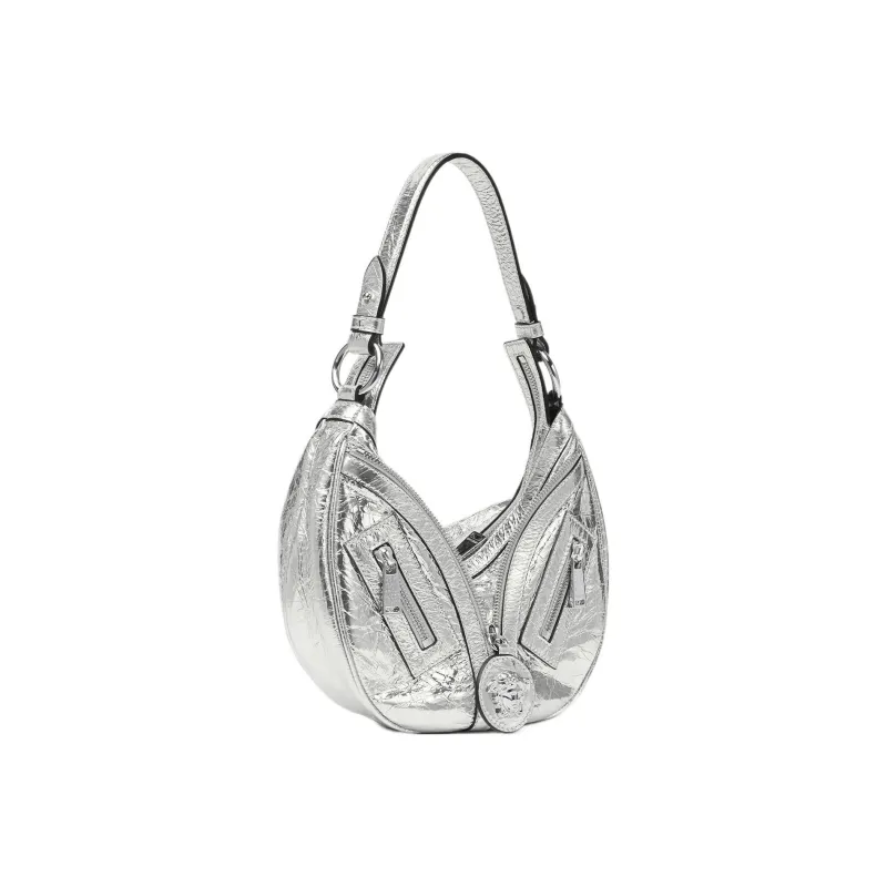 FANSIZHE Repeat Series Metallic Crackle Lambskin Handbag, Shoulder Bag Women's Gray-1