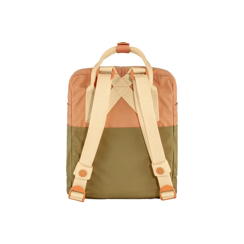 Fjallraven Kanken Polyester Cotton Blend Backpack Mini Unisex Orange Pink/Green/Beige-2