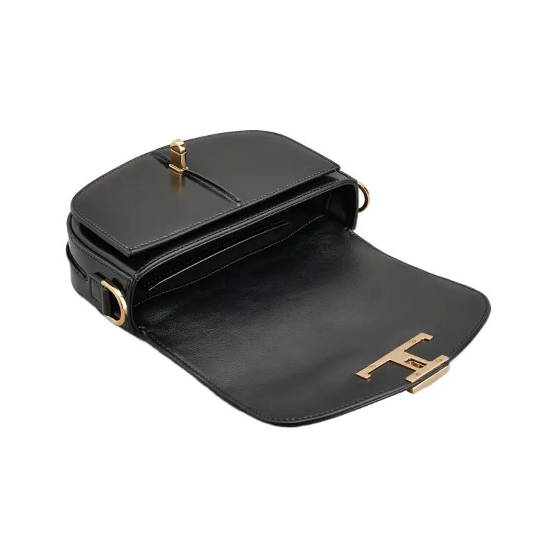 TOD'S Leather Handbag Shoulder Bag Women's Black-3