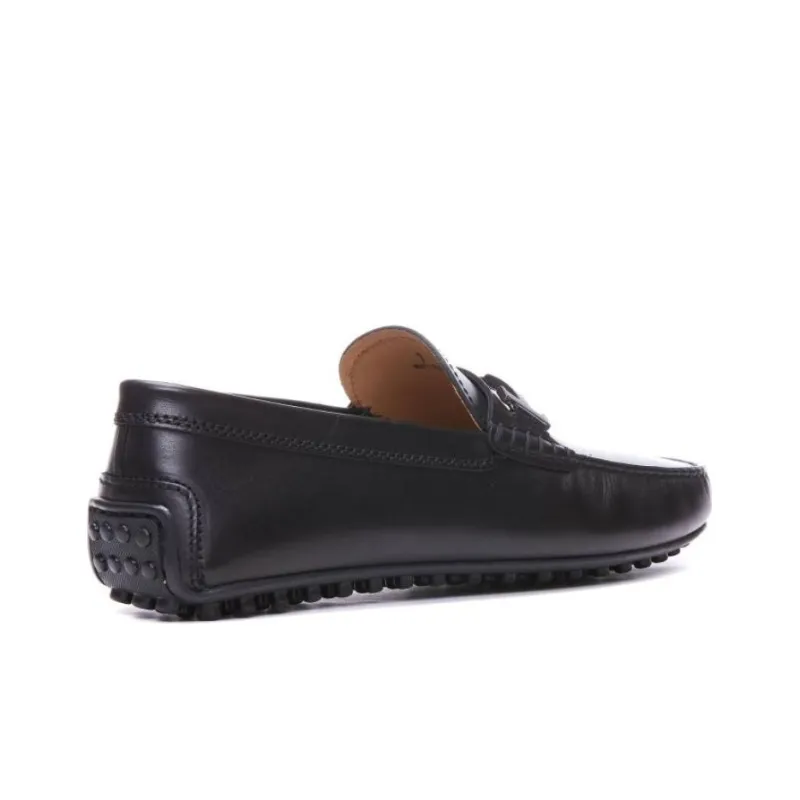 TOD'S Double T Plaque Round Toe Loafers-2