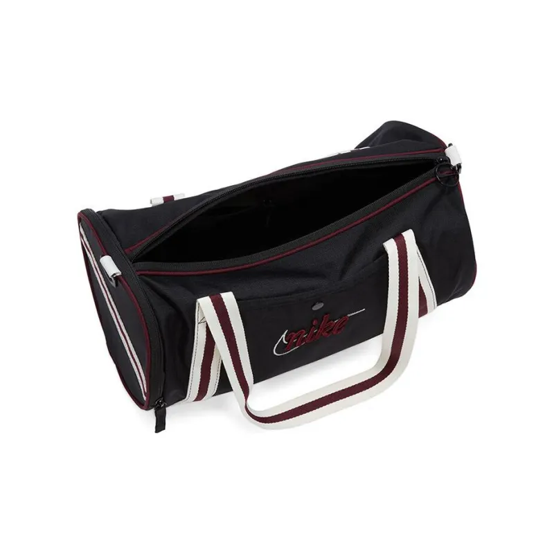 Nike Heritage Recycled Polyester Material Portable One Shoulder Crossbody Gym Bag Tubas Unisex Black & Red-3