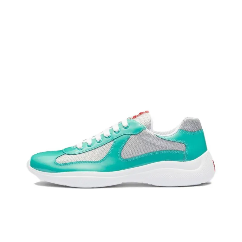 PRADA America's Cup Low-Top Casual Shoes Men's Silver Jade Green-0