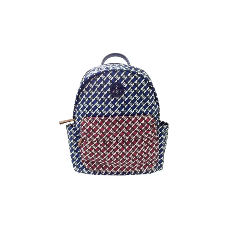 TORY BURCH GEO Polyester Backpack Large Size Women's Deep Red & Navy-4