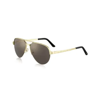 CARTIER Metal Aviator Sunglasses Women's Gold/Black