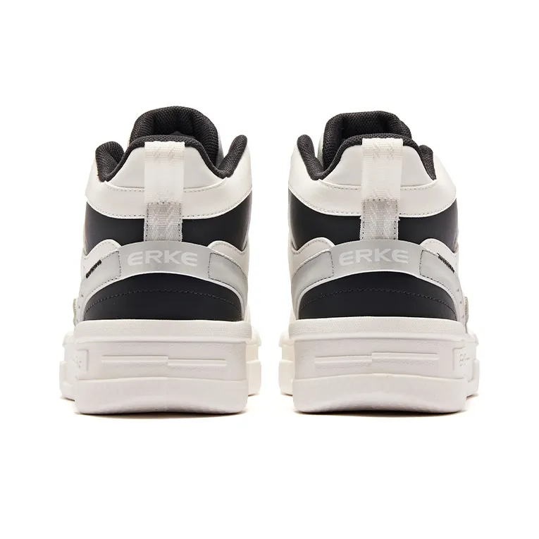 Erke Compact 2.0 Wear-Resistant Slip-Resistant High-Top Skateboard Shoes Men's Microcrystal White White Mist Gray-3