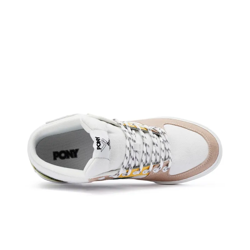 PONY Atop Mid Top Skateboard Shoes Unisex Coffee Green-2