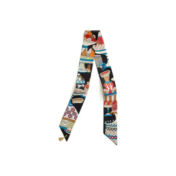 HERMES 1990 2024 La Patisserie Francaise Silk Twilly Scarf Scarves